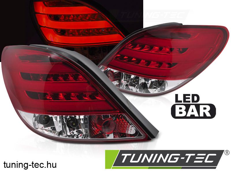 PEUGEOT 207 3D/5D 05.06-06.09 RED WHITE LED BAR Tuning-Tec Hátsó Lámpa