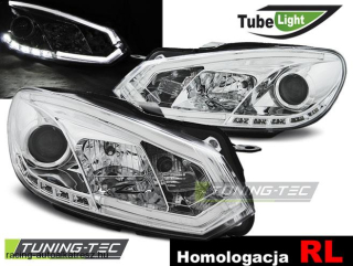 VW Golf 6 Első Lámpa, Tuning-Tec, Led Tube Lights (Évj.: 2008.10 -től) 