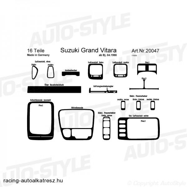 SUZUKI GRAND VITARA, Műszerfal dekorfólia